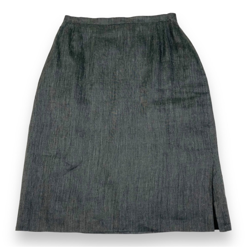 Akris Punto Linen Brown Pencil Skirt - Picture 2 of 12